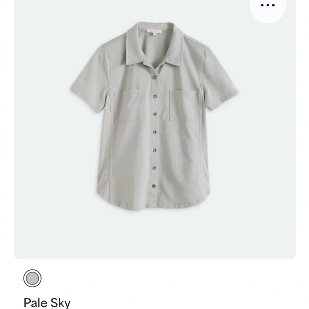 Pale Sky Gray Button-Up Knit Top - Picture 3 of 9